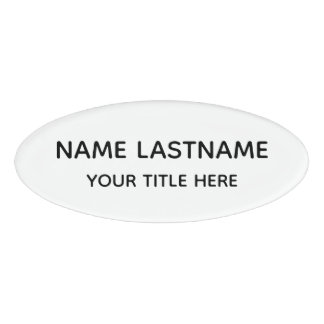 Badge D'identification Simple Basic Minimal White Modern Black Title