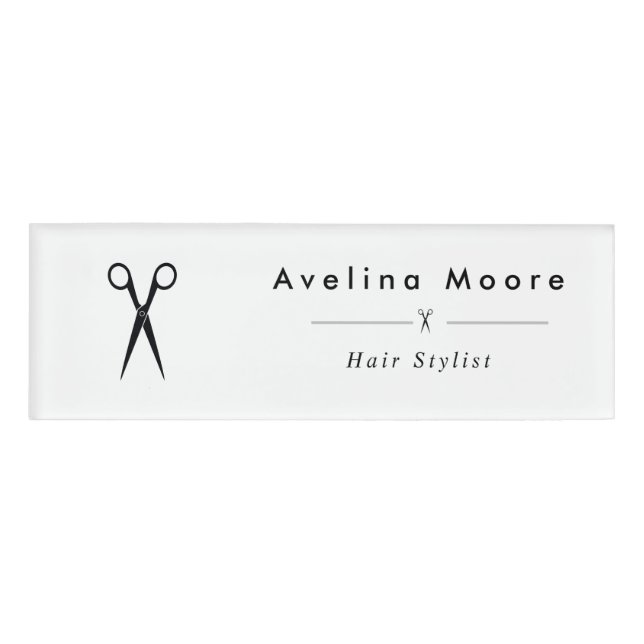 Badge D'identification Simple elegant business light beauty salon (Devant)