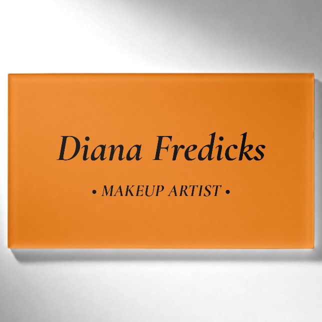 Badge D'identification Simple entreprise minimaliste orange (Devant)