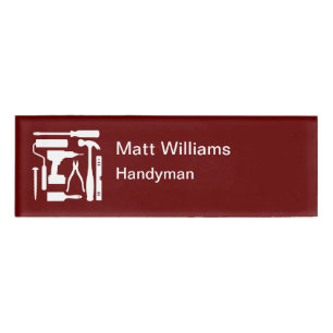 Badge D'identification Simple Handyman Business Name Tags Modèle