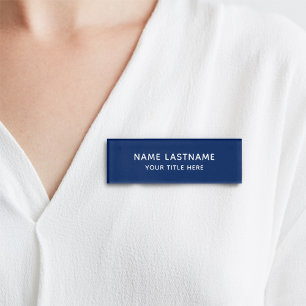 Badge D'identification Simple minimaliste de base Titre bleu marine moder