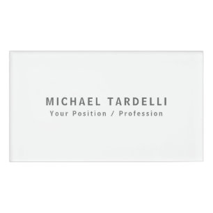 Badge D'identification Simple minimaliste simple élégant blanc moderne
