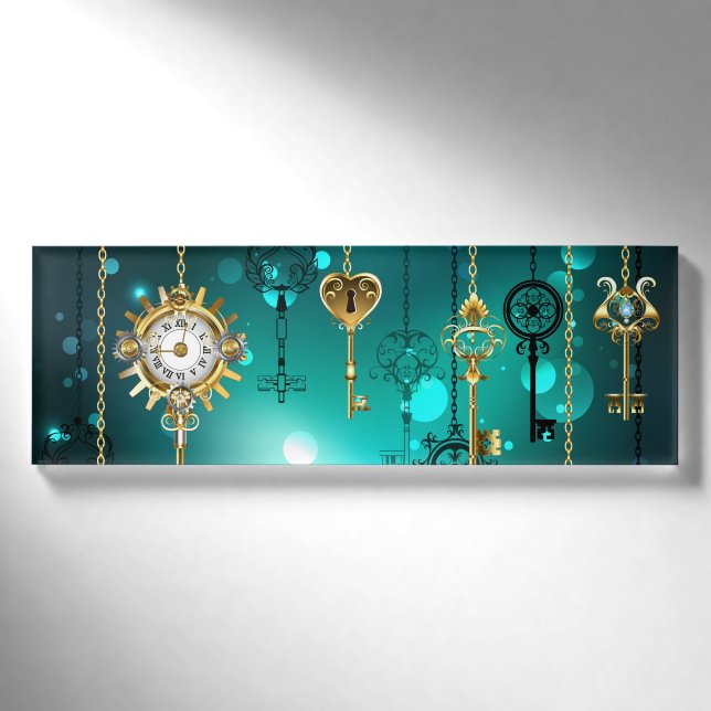 Badge D'identification Skeleton Keys on Green Background (Devant)