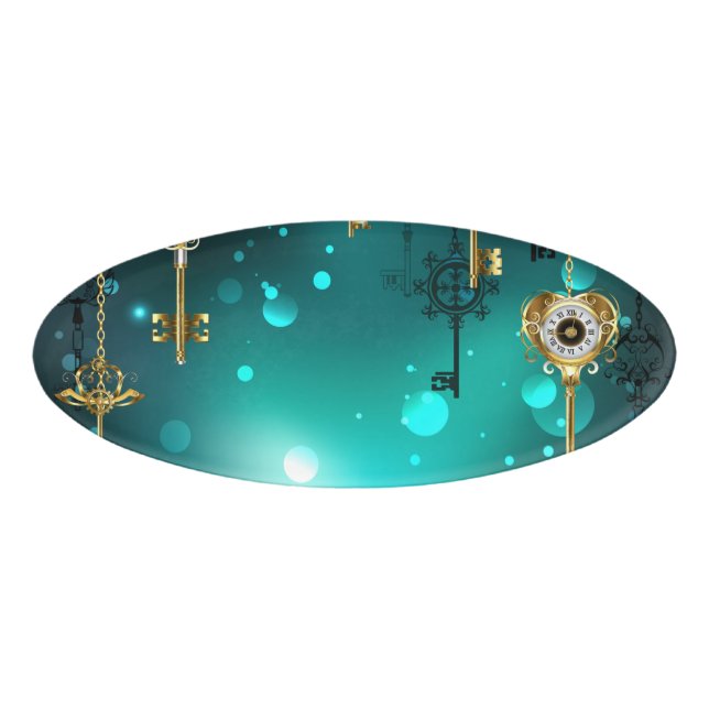 Badge D'identification Skeleton Keys on Green Background (Devant)