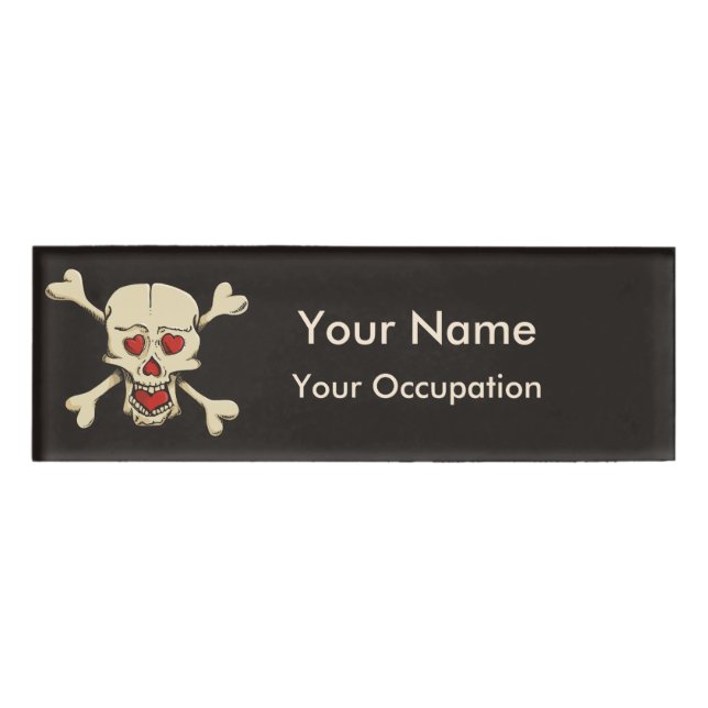 Badge D'identification Skull with Hearts (Devant)