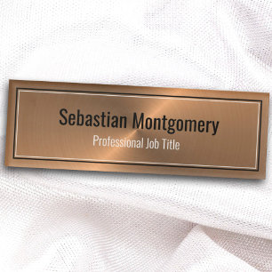 Badge D'identification Sleek Metallic Cuivre Fleur Professionnel