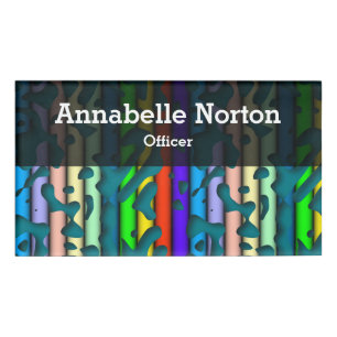 Badge D'identification Squiggly Loops sans coutures motif 07 + votre back