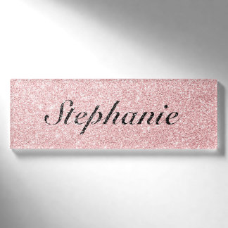 Badge D'identification Style de Parties scintillant rose de nom personnal