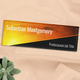 Badge D'identification Sunset Orange Art Geometry Professional