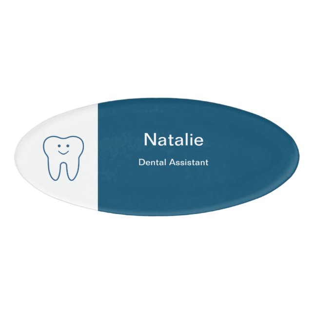 Badge D'identification Symbole de dentisterie amical Adjoint (Devant)