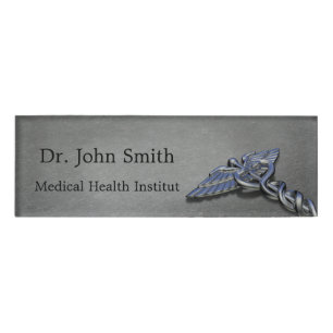 Badge D'identification Symbole Médicale de caducée - étiquette nommée