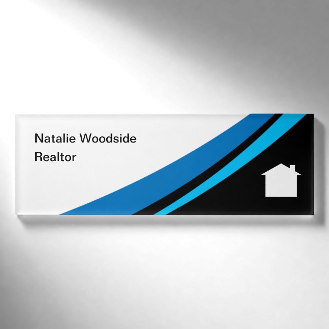 Badge D'identification Symbole moderne de Chambre d'agent immobilier (Devant)