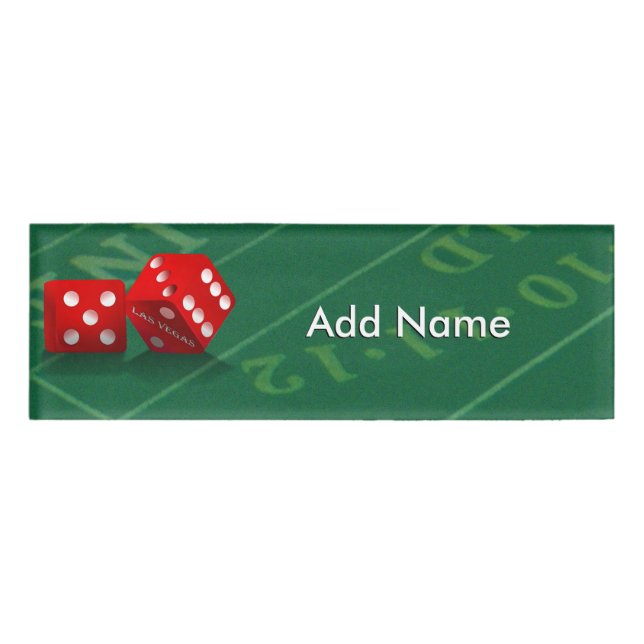 Badge D'identification Table de craps avec dés Las Vegas (Devant)