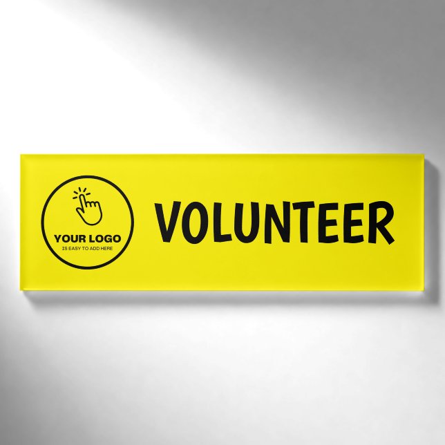 Badge D'identification Téléchargez facilement votre logo Custom Volunteer (Devant)