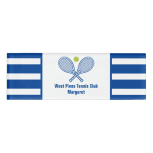 Badge D'identification Tennis sur mesure Country Club Bleu rayé