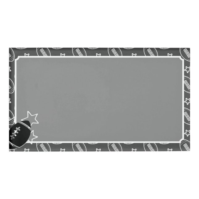 Badge D'identification Thème de football (gris et noir) (Devant)