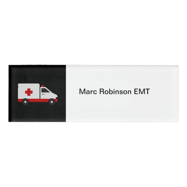 Badge D'identification Thème EMT Médicale d'urgence Mots clés Nom simple (Devant)