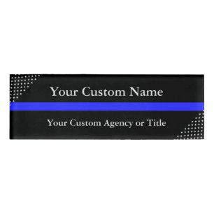 Badge D'identification Thin Blue Line Diagonal Stars