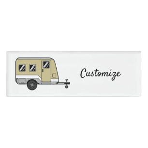 Badge D'identification Tiny Tan Caravan Camper Thunder_Cove