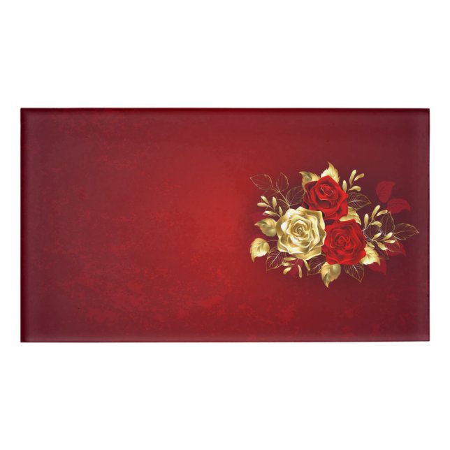 Badge D'identification Trois Roses de bijoux (Devant)