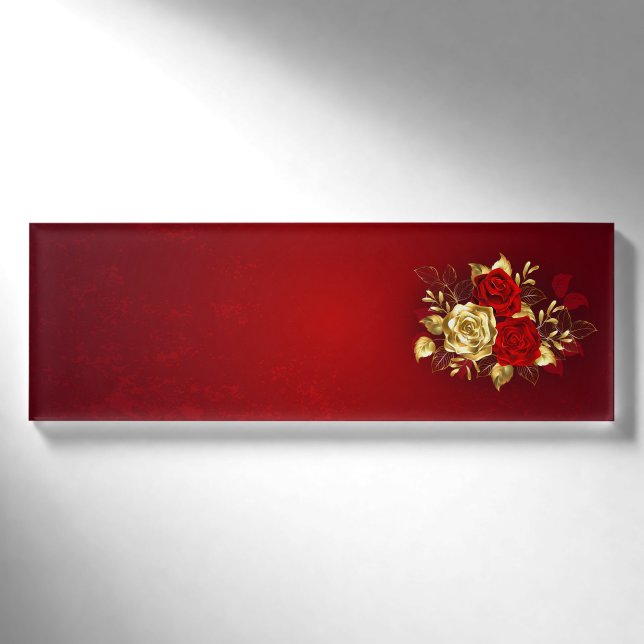 Badge D'identification Trois Roses de bijoux (Devant)
