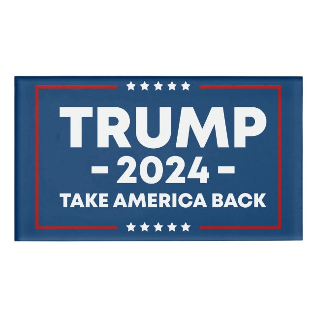 Badge D'identification Trump 2024 Keep America Great - design classique v (Devant)