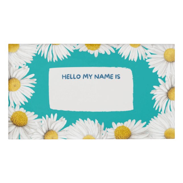 Badge D'identification Turquoise Daisy (Devant)