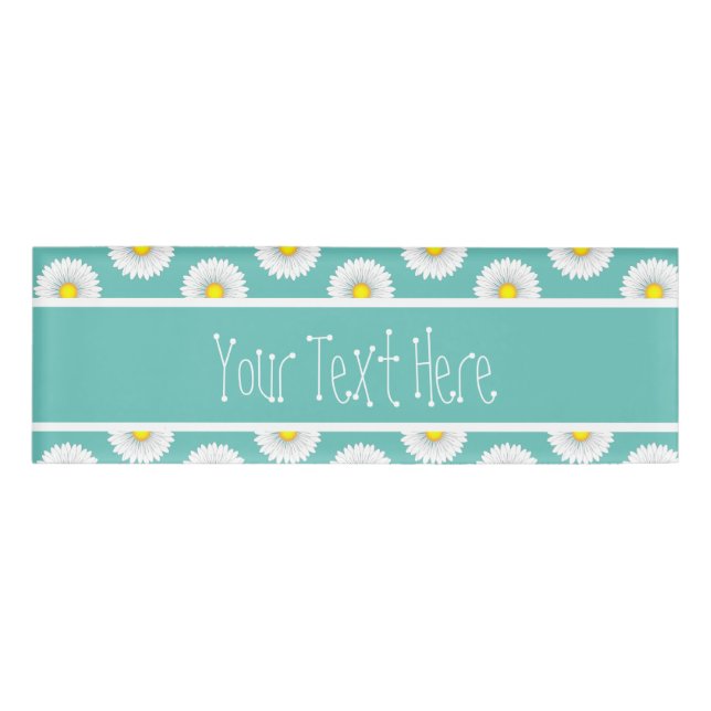 Badge D'identification Turquoise Plutôt Petit Rectangle Foncé Personnalis (Devant)