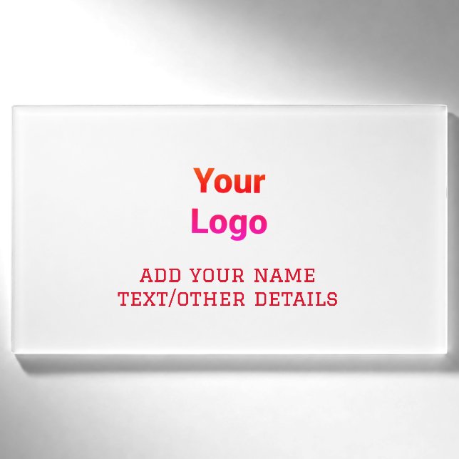 Badge D'identification Un logo personnalisé simple et élégant ici compagn (Devant)