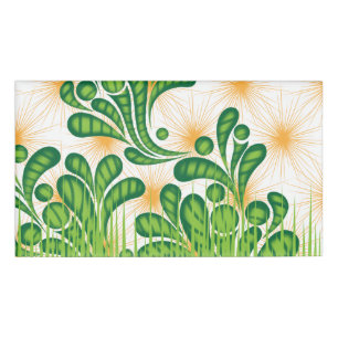 Badge D'identification Un motif artistique vert et or représentant un arb