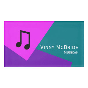 Badge D'identification Uniquement Arrière - plan couleur - violet rose +
