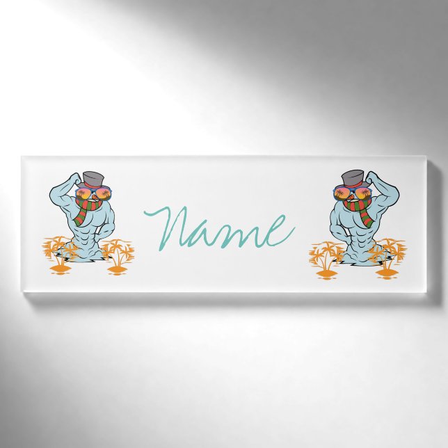Badge D'identification Vacances Tropicales de Snowman musculaire Thunder_ (Devant)