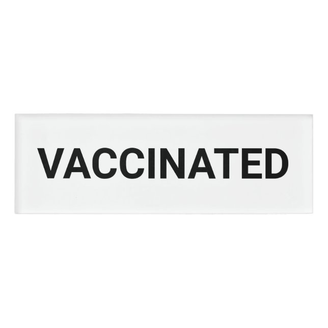 Badge D'identification Vacciné, noir blanc personnalisable (Devant)