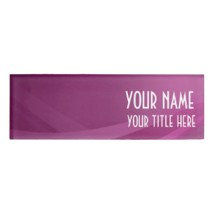 Badge D'identification Vague lilas pourpre moderne simple - étiquette