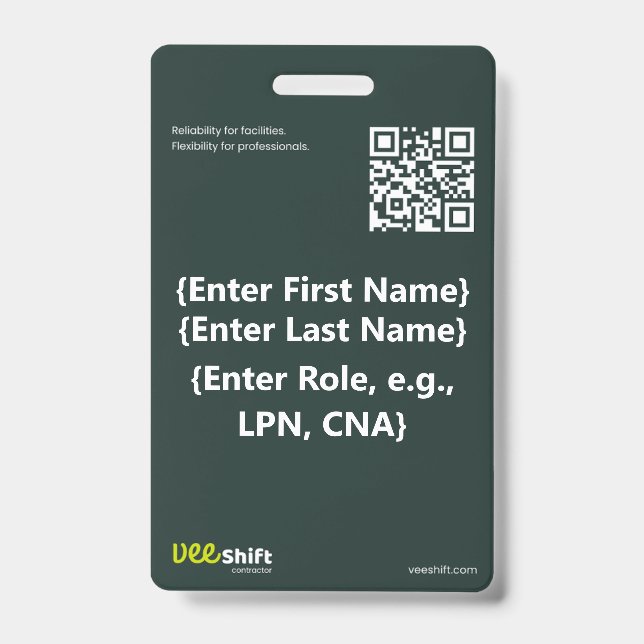 Badge d'identification VeeShift (Avant)