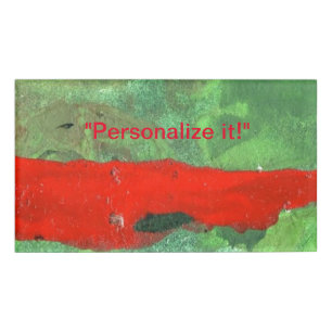 Badge D'identification Vert de jungle avec l'accent rouge au-dessus de la