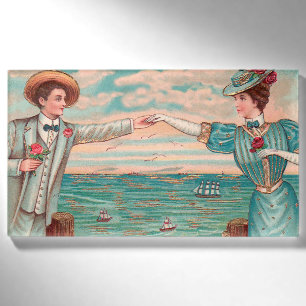 Badge D'identification Victorian Beach Love Dressy Ocean Mariage Couple
