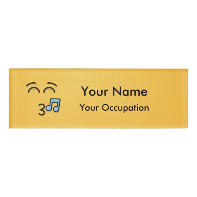 Badge D'identification Visage sifflant avec yeux souriants (Devant)