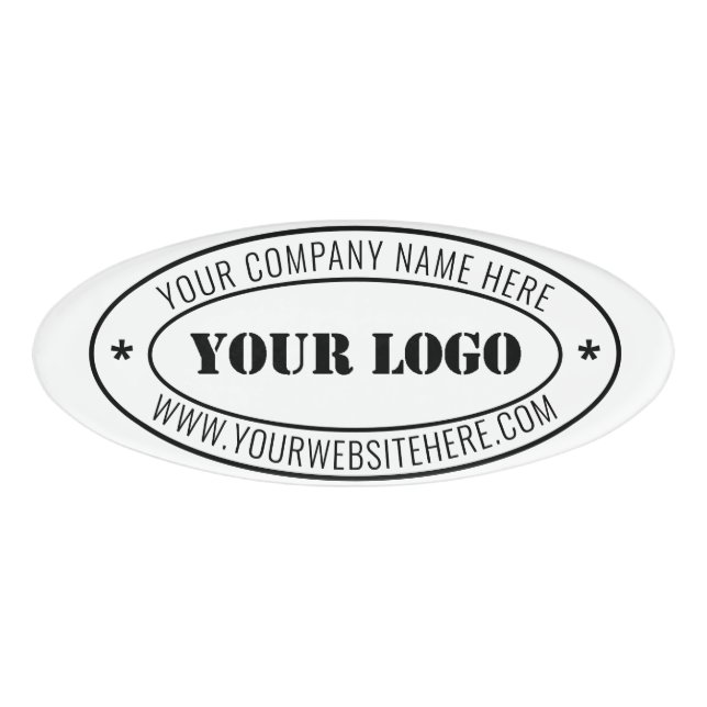 Badge D'identification Votre entreprise Logo Texte Nom commercial Balise  (Devant)