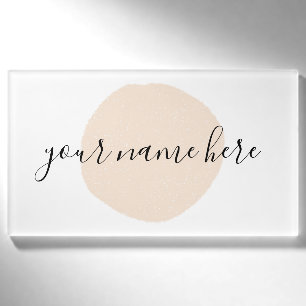 Badge D'identification Votre logo d'entreprise rose brosse promotionnel