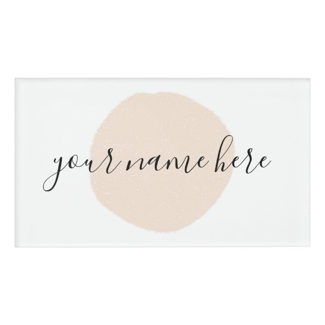 Badge D'identification Votre logo d'entreprise rose brosse promotionnel (Devant)