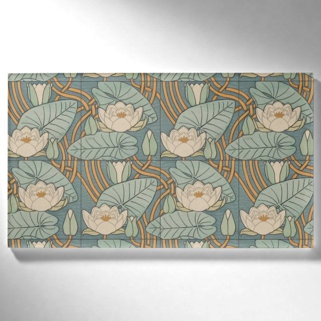 Badge D'identification Water Lys Lily Art Nouveau Nature (Devant)