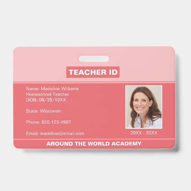 Badge d'identité de professeur d'enseignement à do (Avant)