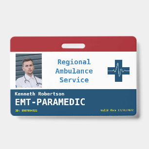 Badge d'identité de sécurité des ambulanciers