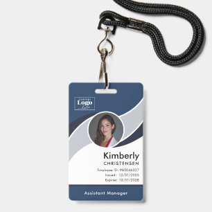 Badge d'identité d'employé d'entreprise moderne de