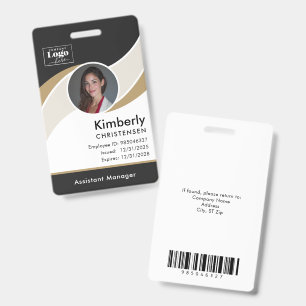 Badge d'identité d'employé d'entreprise moderne de