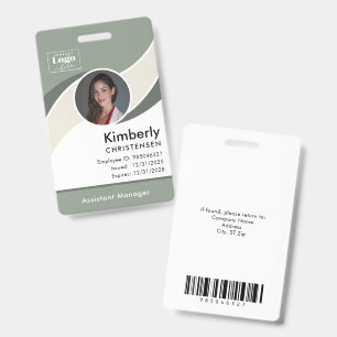 Badge d'identité d'employé d'entreprise moderne de