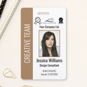Badge d'identité d'entreprise personnalisé marron