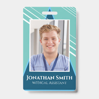 Badge d'identité personnalisable 2 faces Bleu