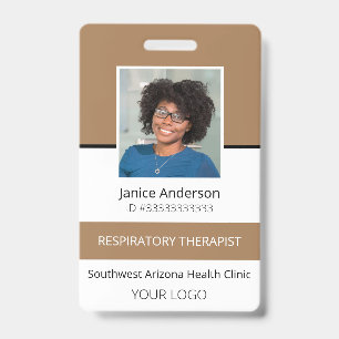 Badge d'identité professionnel de bronzage photo